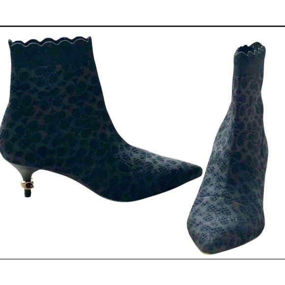 Coach Womens Jewel Knit Pointed Toe Booties Ankle Boots Shoes 8.5 - Picture 2 of 10